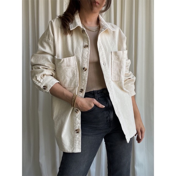 Kanzler Tops - GALA CORDUROY SHIRT — In Ivory